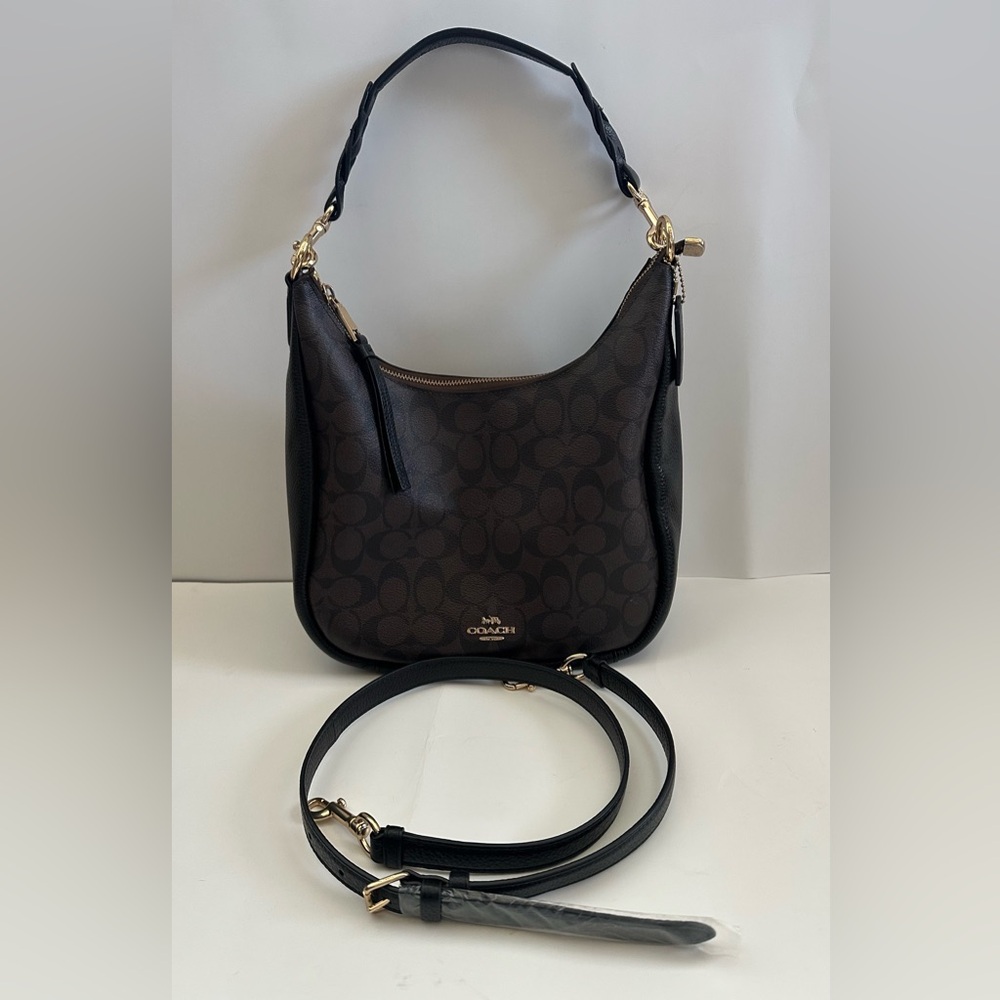 Coach Teri Hobo Bag in Signature Pebble Finish 11-1/5” wide